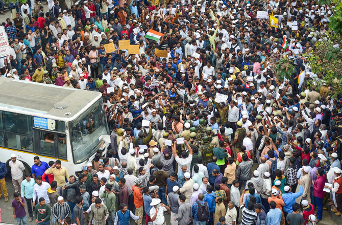 بنگلور میں شہریت قانون کیخلاف عوام کا احتجاج