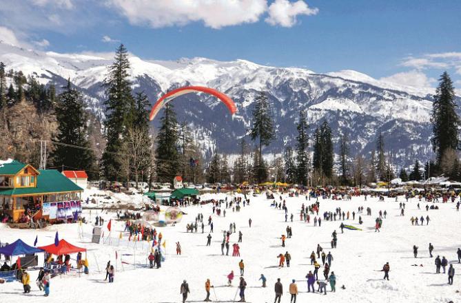 A view of Manali`s Solang Valley. Photo: PTI
