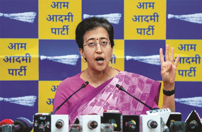 Senior Aam Aadmi Party leader and state minister Atishi. Photo: PTI