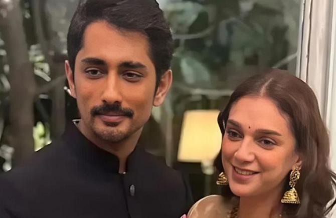 Aditi Rao Hydari And Siddharth. Photo: INN