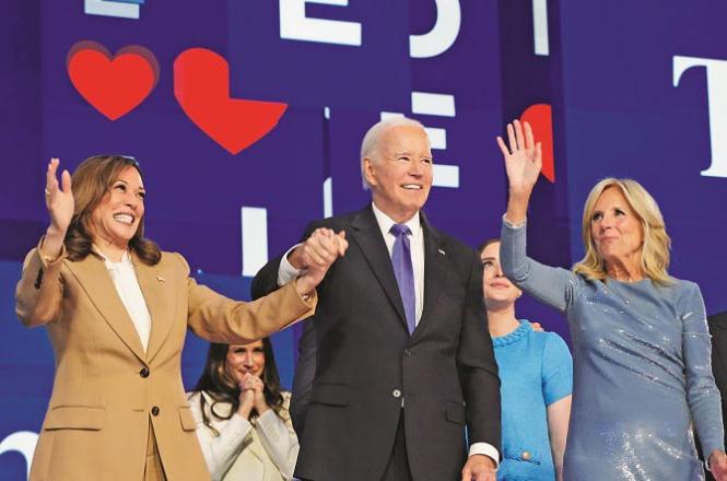 Joe Biden appeals for the victory of Kamala Harris at his party`s convention. Photo: INN