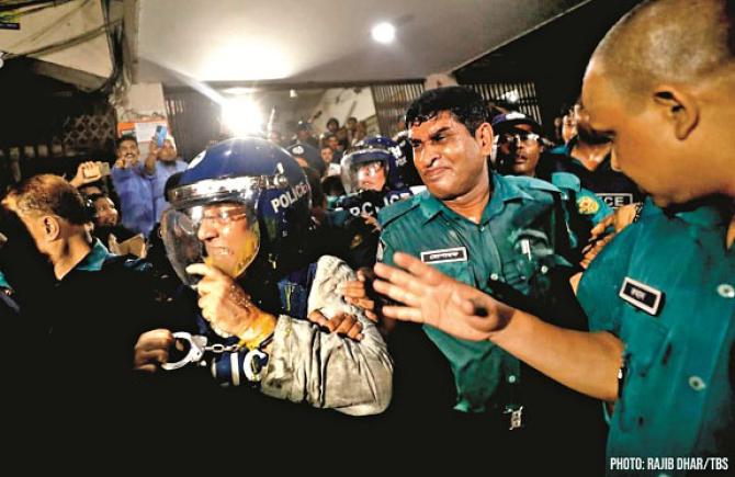 Egg yolks can be seen on Anisur Rahman`s helmet. Photo: INN