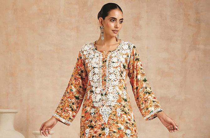 Chikankari monochromatic, floral dresses. Photo: INN