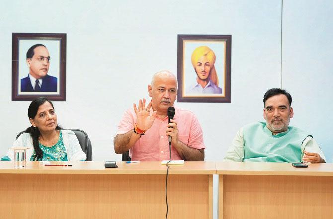 Manish Sisodia speaking. Photo: INN