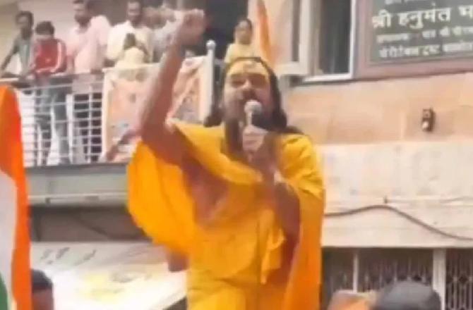 monk in Rajasthan giving hate speeches. Photo: X.