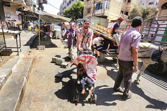 Hundreds of Palestinians have been displaced again after the latest attack on Gaza. Photo: INN