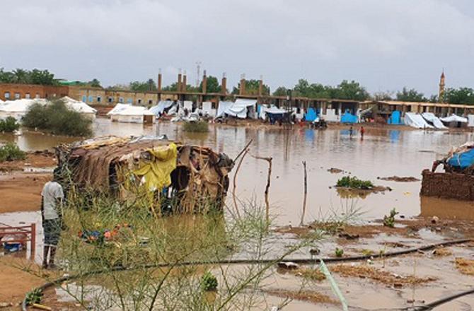 A view of an area of ​​Sudan during a flood. Photo: X