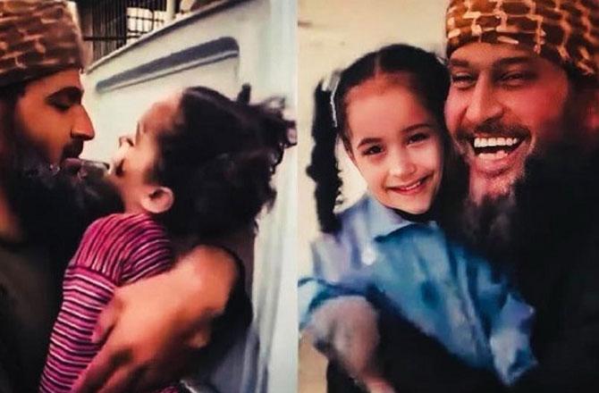 Khalid Nabhan with his granddaughter. ُPhoto: X