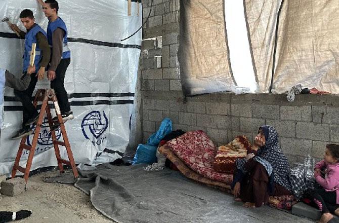 Housing has become a major issue for Palestinians during the rainy season. Photo: X