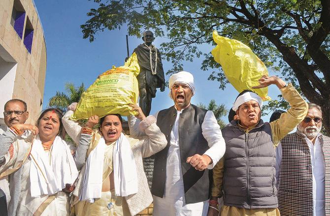 Congress members walked out of the assembly over the issue of fertilizer shortage. Photo: INN