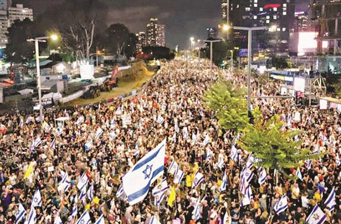 Rally against Netanyahu in Tel Aviv: Photo: INN