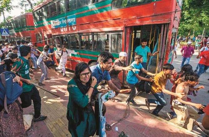 Conflict between students. Photo: PTI.