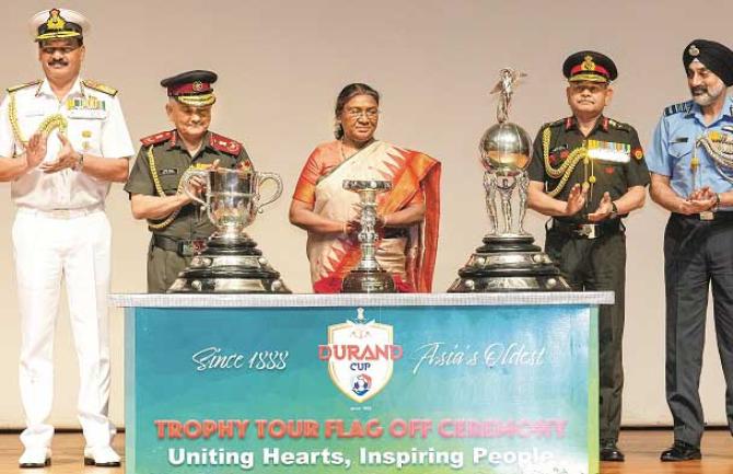 President Draupadi Murmu had sent off the Durand Trophy recently. Photo: INN