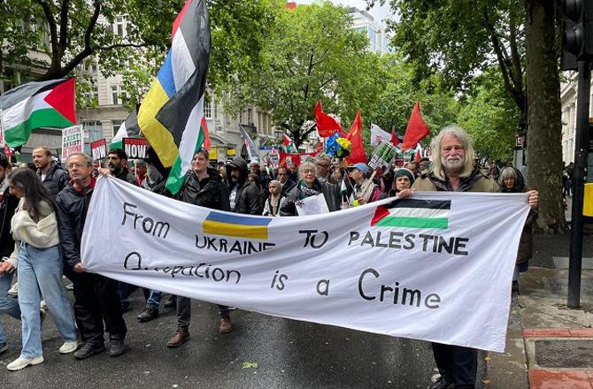 Seen Of Protest In London. Photo: X