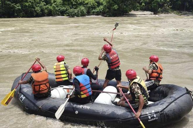 Finding the remains in the murky water is proving difficult due to heavy rains. Photo: PTI