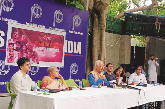 A scene from the conference held at the Press Club of India. Photo: INN