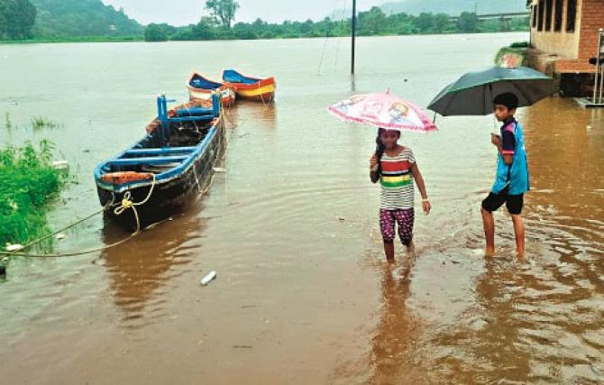 An area can be seen under water during heavy rains. Photo: INN