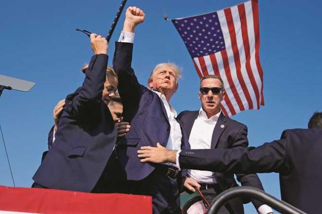 Donald Trump was injured in an election rally in Butler, Pennsylvania. Photo: PTI/AP