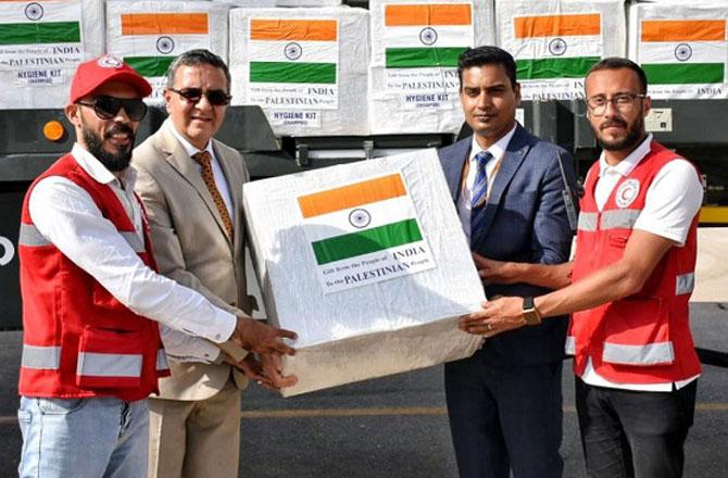 Indian Aid to Palestine Refugees United Nations Photo: INN