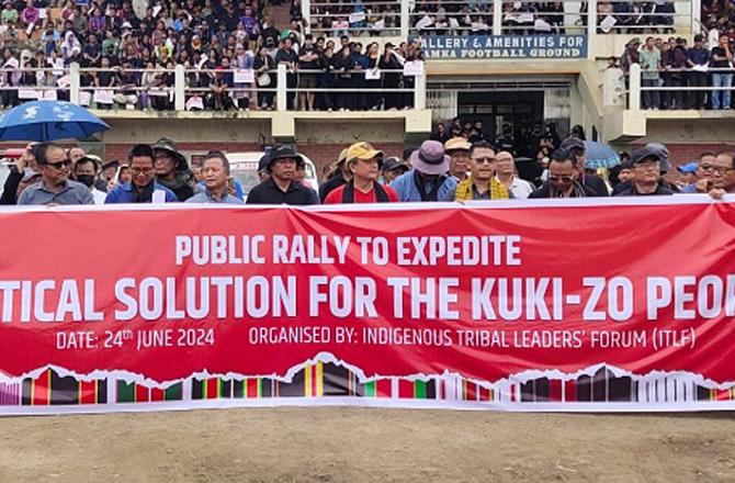 Kuki protestors during the rally. Image: X