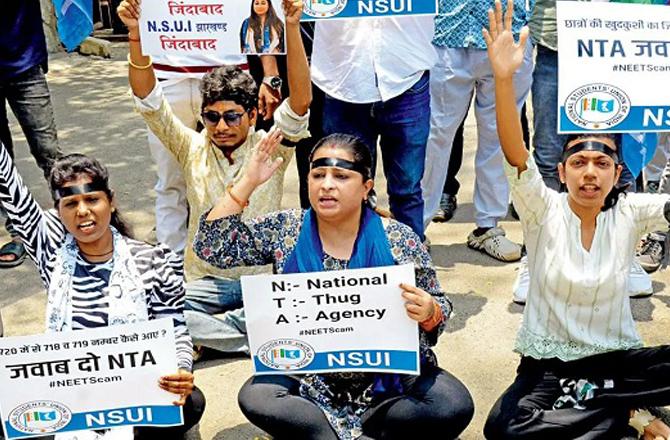 Ongoing protests against NEET. Photo: INN