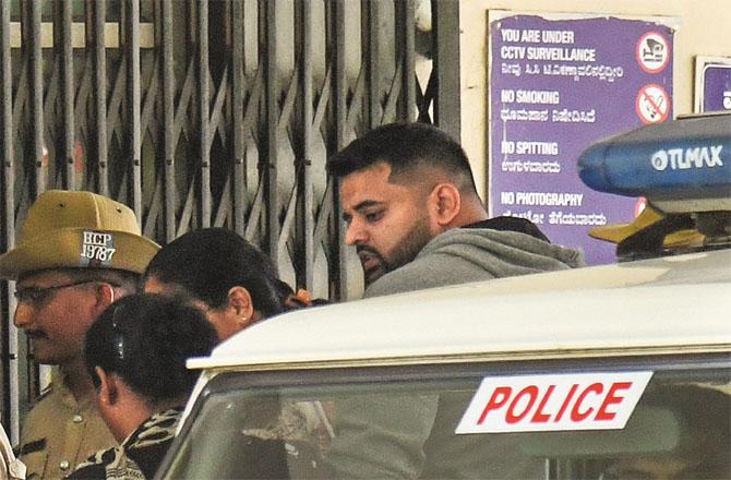 Prajol Revanna was brought to Bangalore Government Hospital for medical check-up in police custody. Photo: PTI