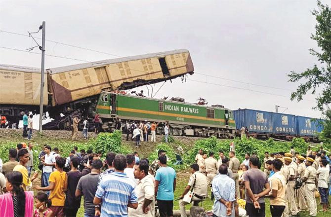 A scene from the Kanchanjunga Express accident. (PTI)