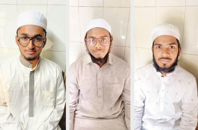 Hafiz Ansari Muhammad Ibad, Hafiz Ansari Muhammad Ali Muhammad Hamid and Hafiz Ansari Abdul Rahman Muhammad Zahid. Photo: INN