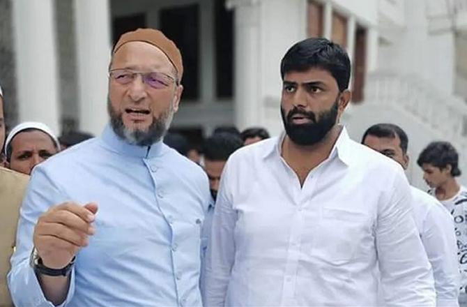 Former Malegaon Mayor Abdul Malik (right) with Asaduddin Owaisi.Photo: X.