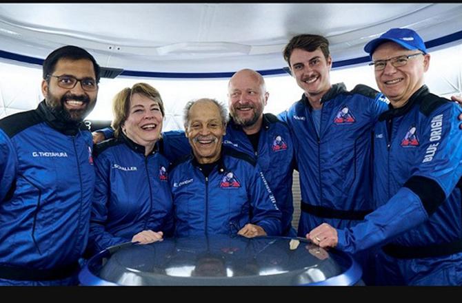 Gopi Thotakura (far left) with staff.photo: X