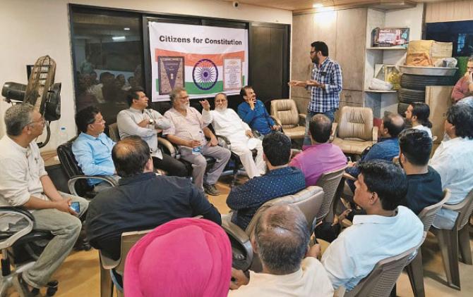 A scene from the meeting held in Kurla regarding voting. Photo: Inquilab