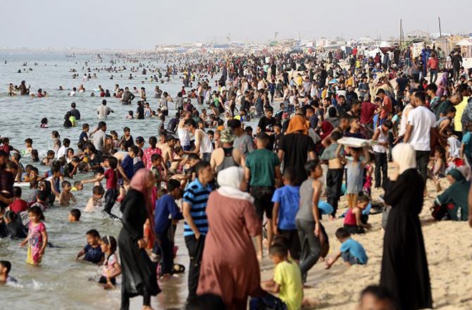 On the Palestinian Gaza Strip Sea Shore. Photo: PTI