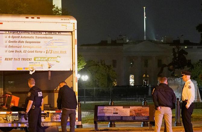 The spot near the White House where the truck was hit. (File photo). Photo: X