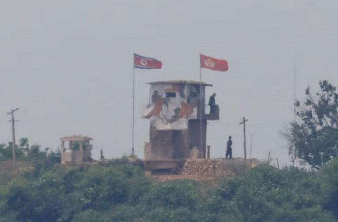 This picture shows the presence of soldiers on the border of North Korea. Photo: INN