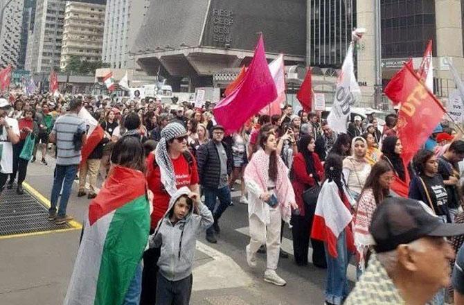 A scene from Sydney`s pro-Palestinian demonstration. Image: X