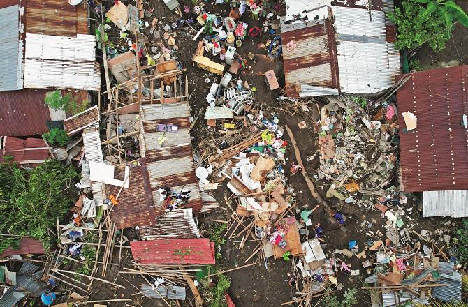 Scenes of devastation from the typhoon in the Philippines. Photo: PTI.