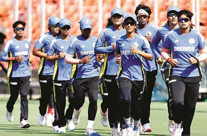 Indian women`s team is busy practicing for a better performance against New Zealand. Photo: INN.