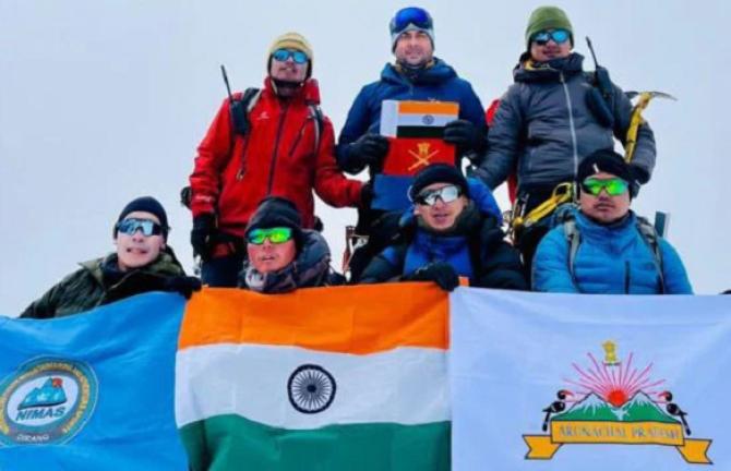 A team led by director Col Ranveer Singh Jamwal scaled an unnamed and unclimbed 20,942 ft high peak in Arunachal Pradesh. Photo: X