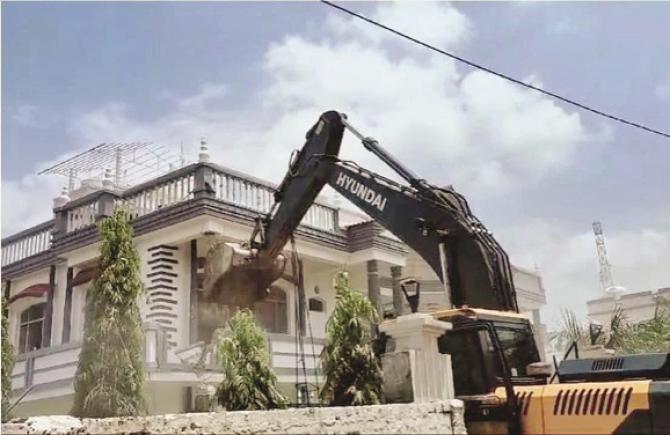 Shahzad Ali`s bungalow in Madhya Pradesh which was demolished by `Bulldozer Raj`. Photo: INN