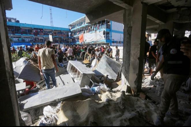 Condition of school can be seen after israel strike. Photo: X