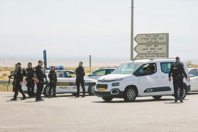 King Hussain Crossing, where the firing incident took place, Israeli security personnel are on alert. Photo: AP/PTI