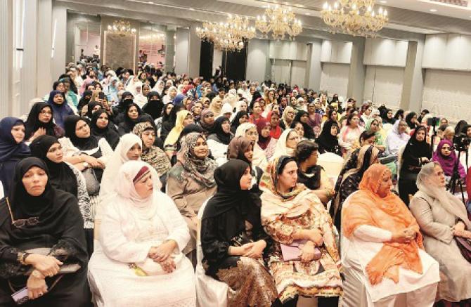 A large number of women participated in the campaign organized in Islam Gymkhana for `Huzur Muhammad sab for all`. Photo: INN