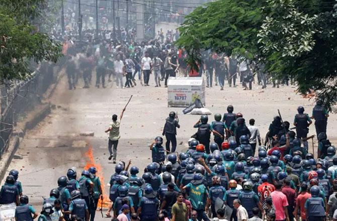 A scene from a student protest in Bangladesh. Photo: INN