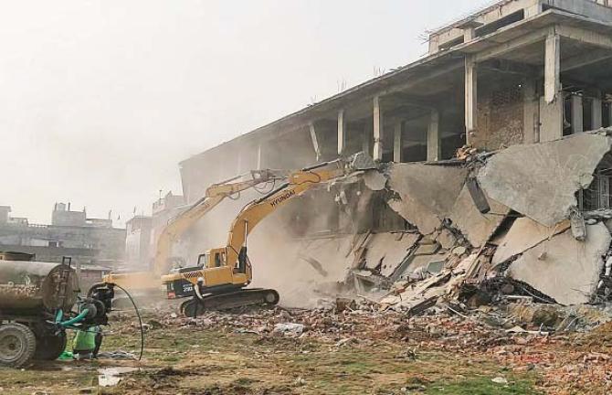 The Madani Masjid of Kushinagar, which is also the center of Jutablighi Jamaat, was bulldozed. Photo: INN