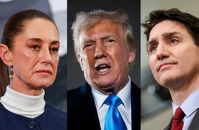 Justin Trudeau, Donald Trump and Claudia Sheinbaum. Photo: INN.