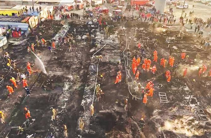 The Kumbh Mela site in Allahabad that was affected by the fire. Photo: PTI.