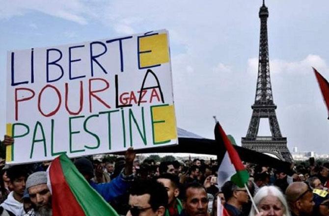 A scene from a pro-Palestinian demonstration in France. Photo: X