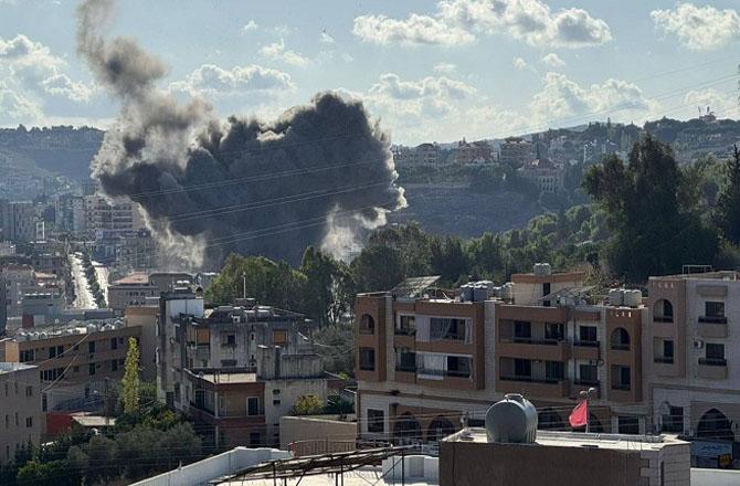 A scene from an Israeli airstrike on a hospital in Lebanon. Photo: X